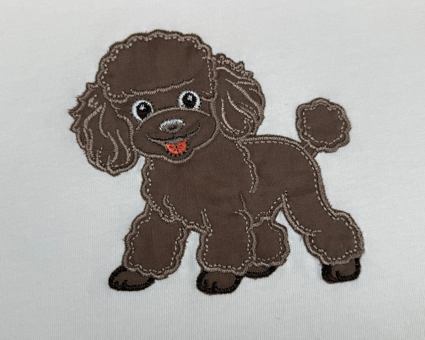 Coperta Doppio Jersey Panna Con Barboncino Ricamato Marrone