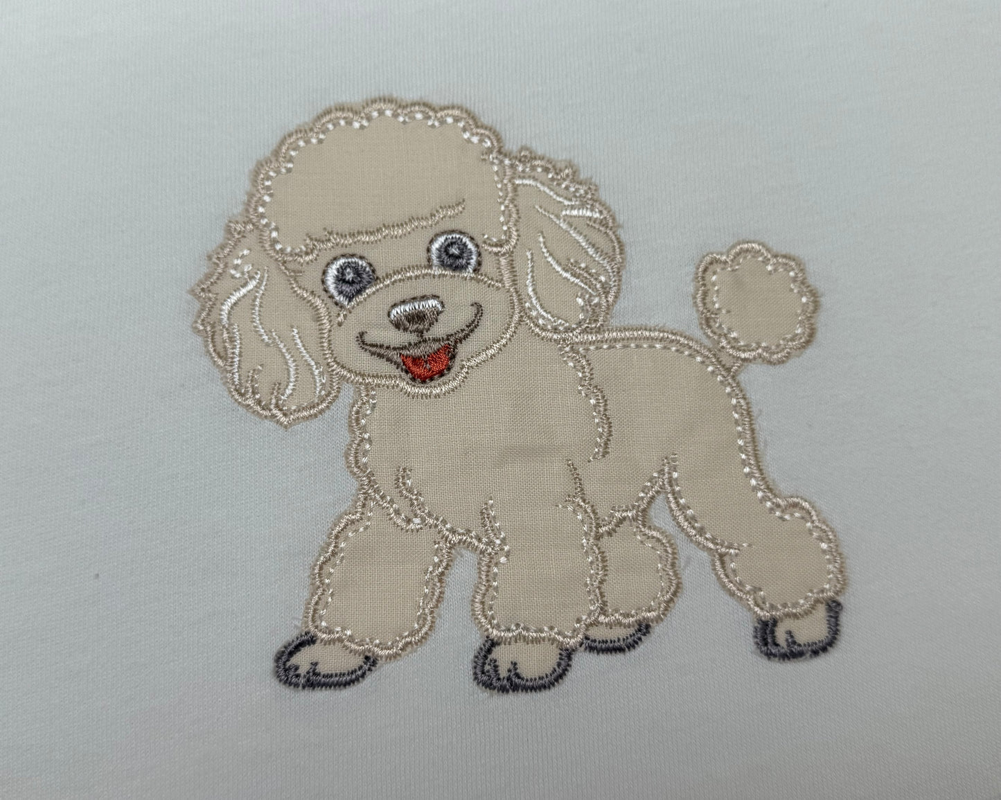 Coperta Doppio Jersey Panna Con Barboncino Ricamato Miele