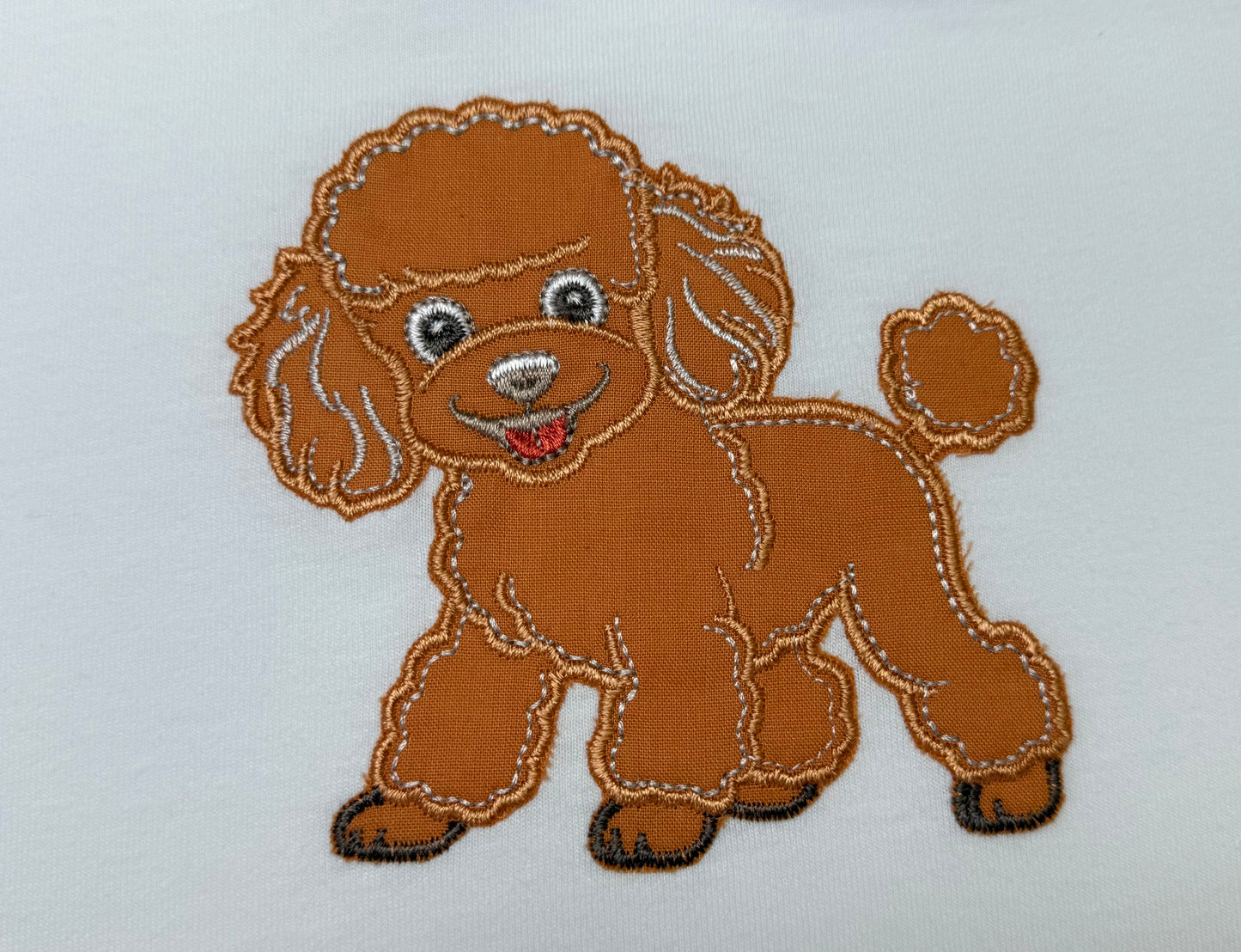 Coperta Doppio Jersey Bianco Con Barboncino Ricamato Red